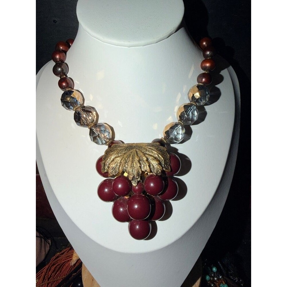 Vintage Grape Cluster Statement Necklace